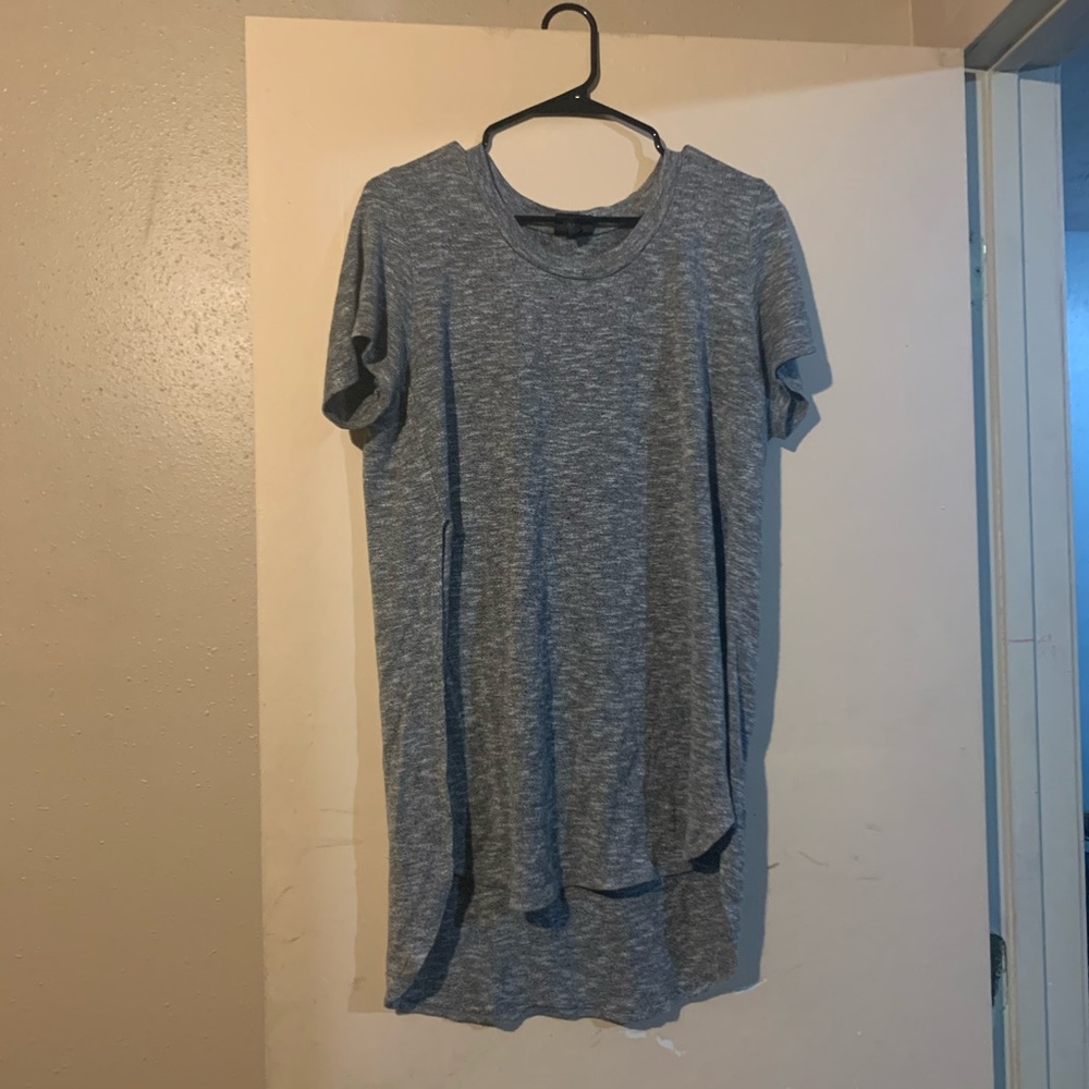 flowy high low split side tunic top